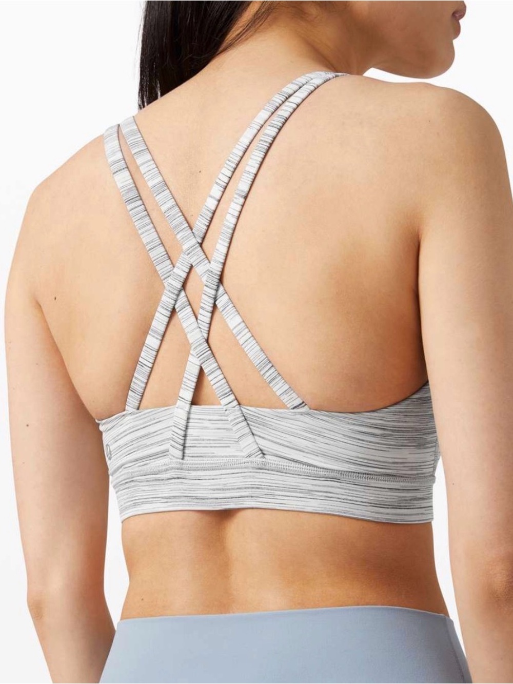 lululemon athletica Grey Striped Strappy Sports Bra